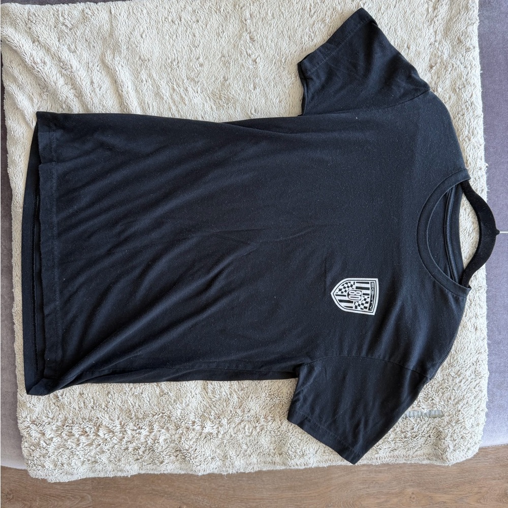 Porsche Design Black Short-Sleeve Tee with Chest Emblem